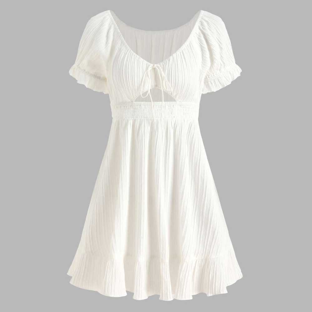 White Short Sleeve Dress